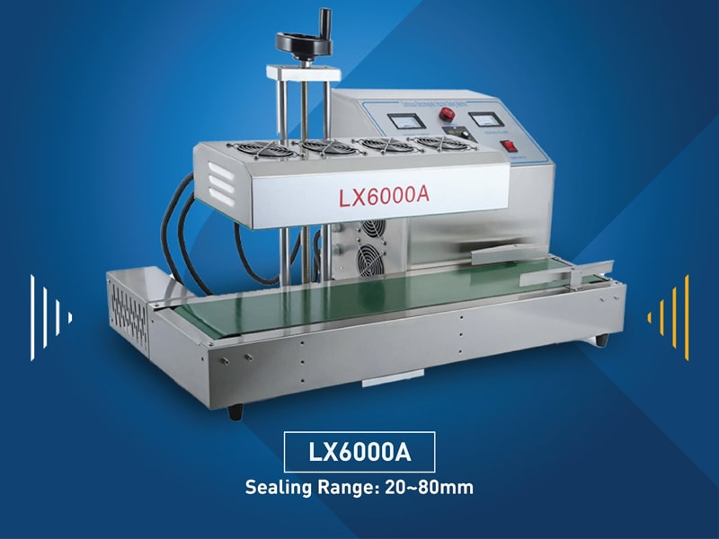 Máy dán màng seal LX 6000A ứng dụng trong đóng gói nắp chai nhựa