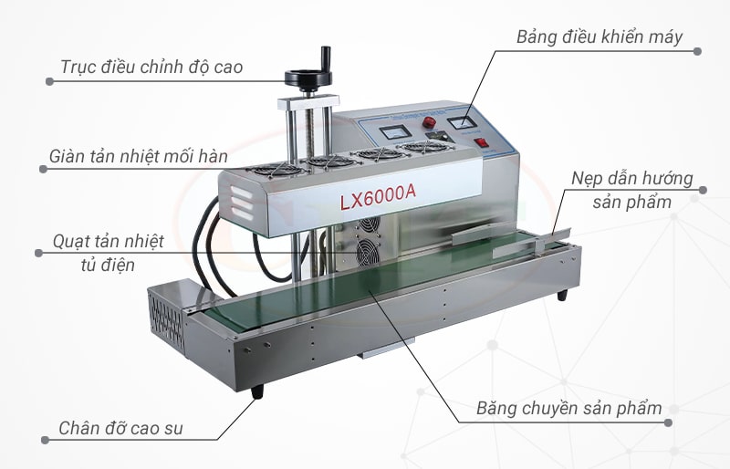 Cấu tạo cơ bản của máy dán màng seal LX6000A