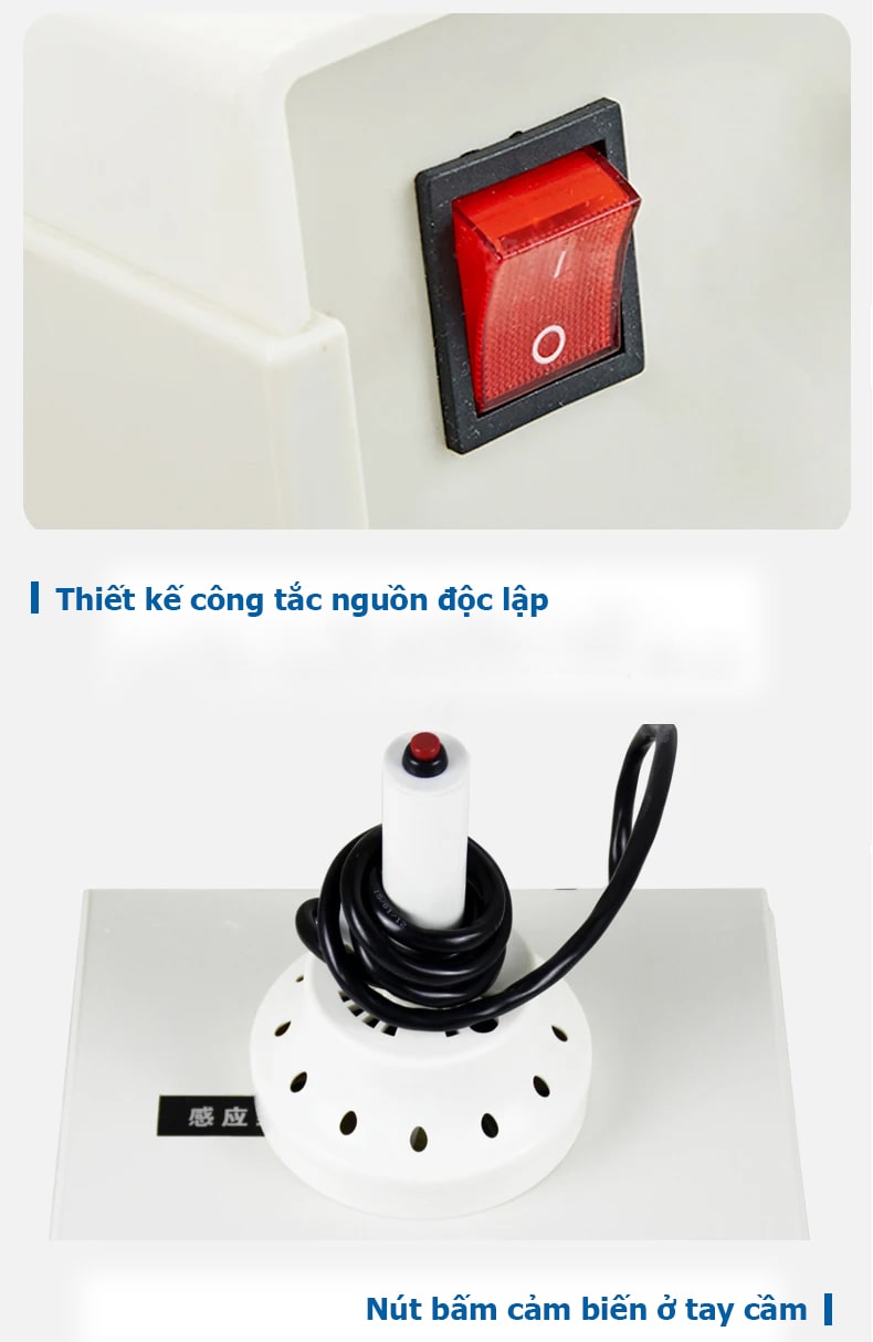 Hình ảnh máy hàn miệng túi 500C với núm điều chỉnh nhiệt độ dễ sử dụng