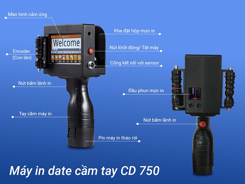 Cấu tạo máy in date cầm tay CD750