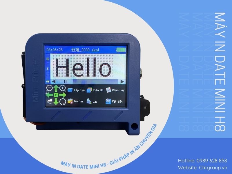 Máy in date cầm tay mini H8 thiết kế nhỏ gọn, dễ sử dụng