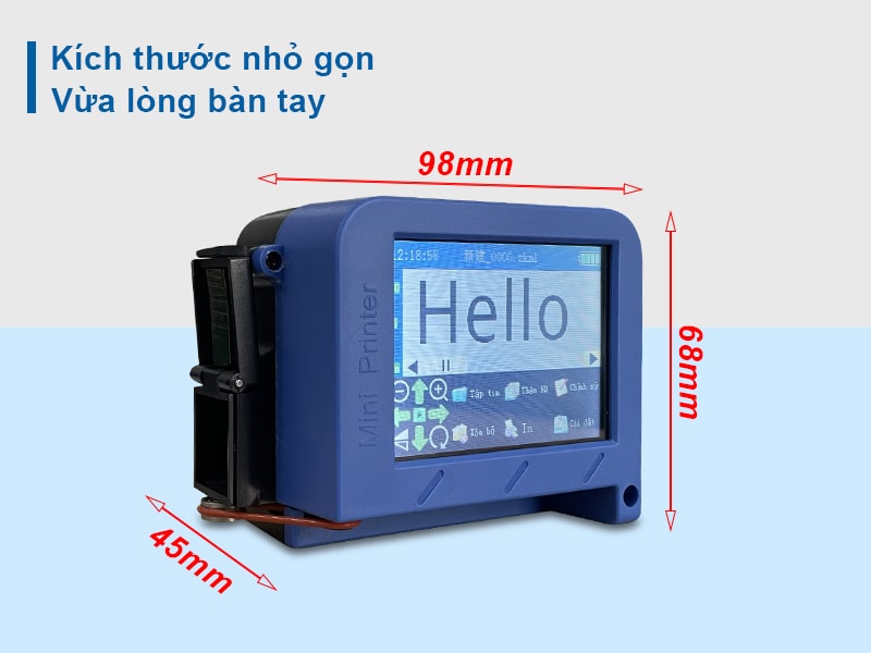 Kích thước máy in date mini H8