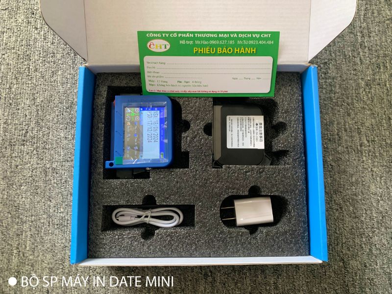 Bộ sản phẩm máy in date mini H8