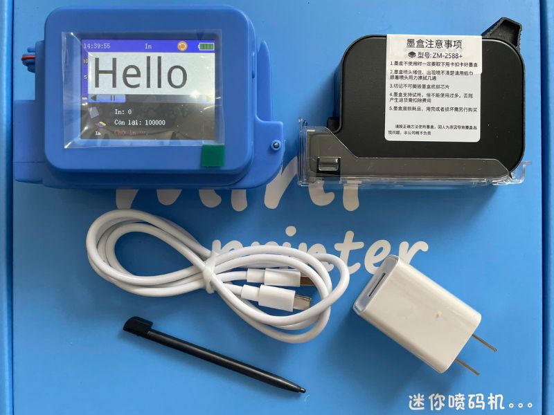 Bộ sản phẩm đầy đủ máy in date mini H6