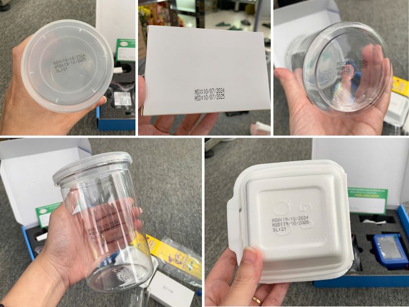 Máy in date mini H6 thực hiện các bản in trên các chất liệu