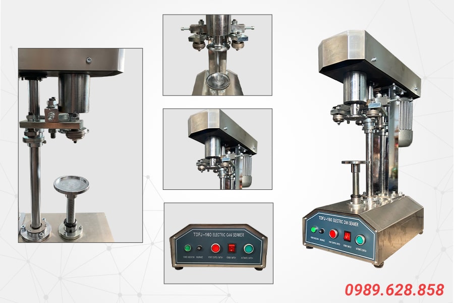 Toàn bộ bộ phận điều khiển máy viền mí lon BM-CHT01 với nút bấm và màn hình hiển thị