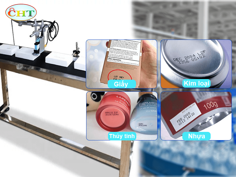 Hệ thống máy in date công nghiệp tích hợp trong dây chuyền sản xuất